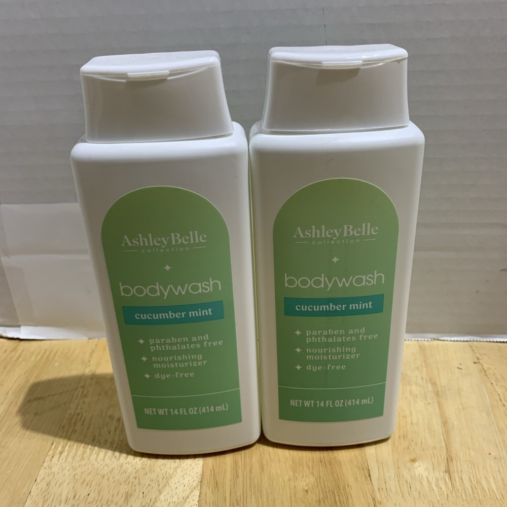 2 ASHLEY BELLE Collection Bodywash Cucumber Mint 14.FL Oz